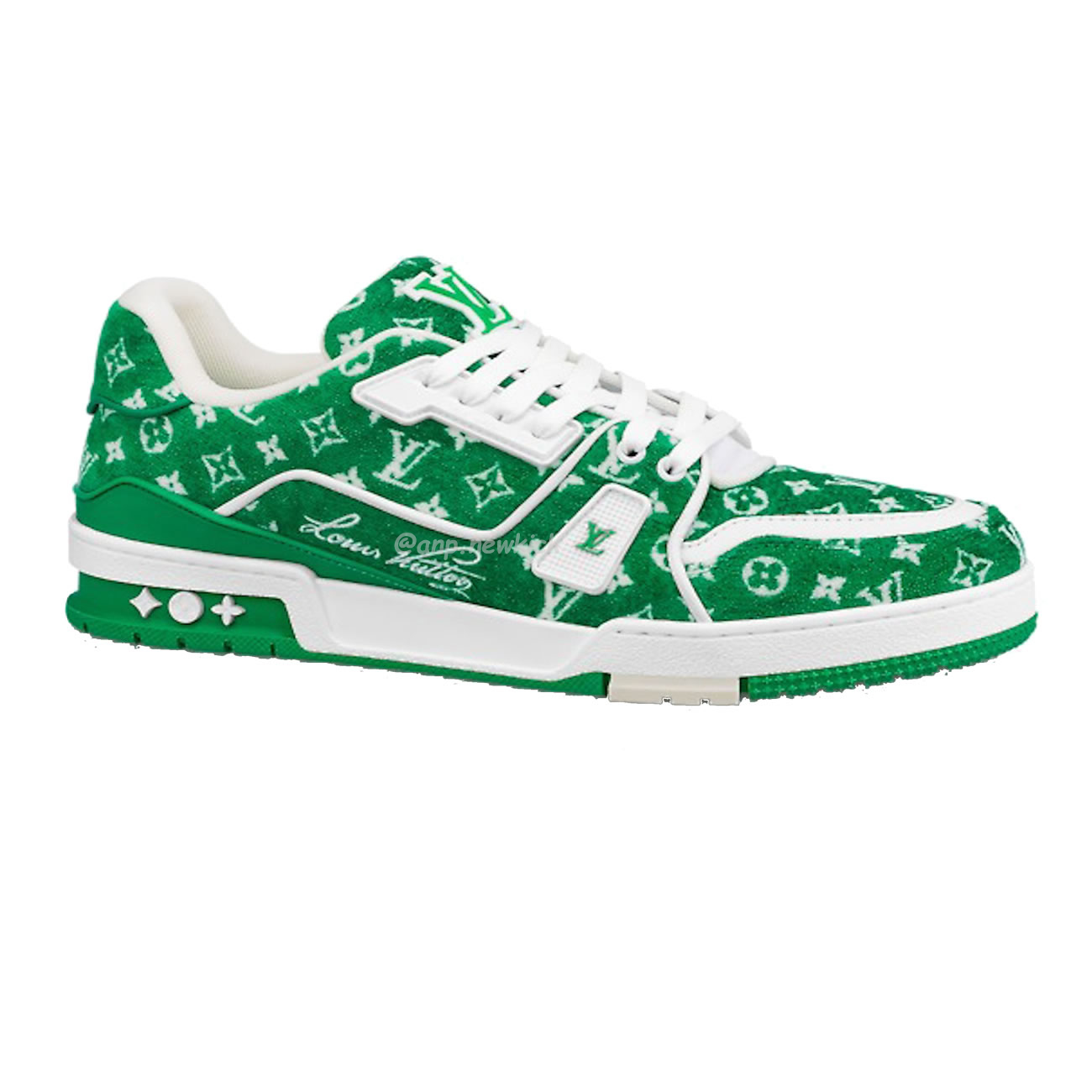 Louis Vuitton Trainer Blue Green Black Red Monogram Textile 1abfrq (7) - www.newkick.vip